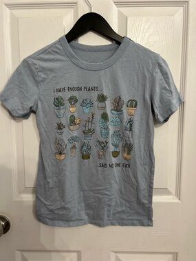 Zoe + Liv Heather Gray Tee with Subtle Metallic Logo